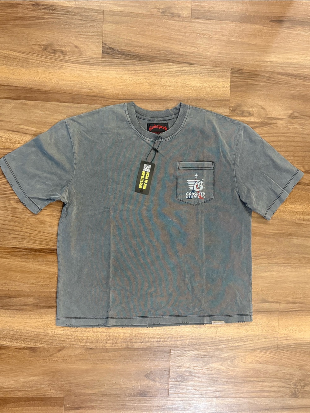 Godspeed Washed Gray Short Sleeve Pocket Tee - Men's